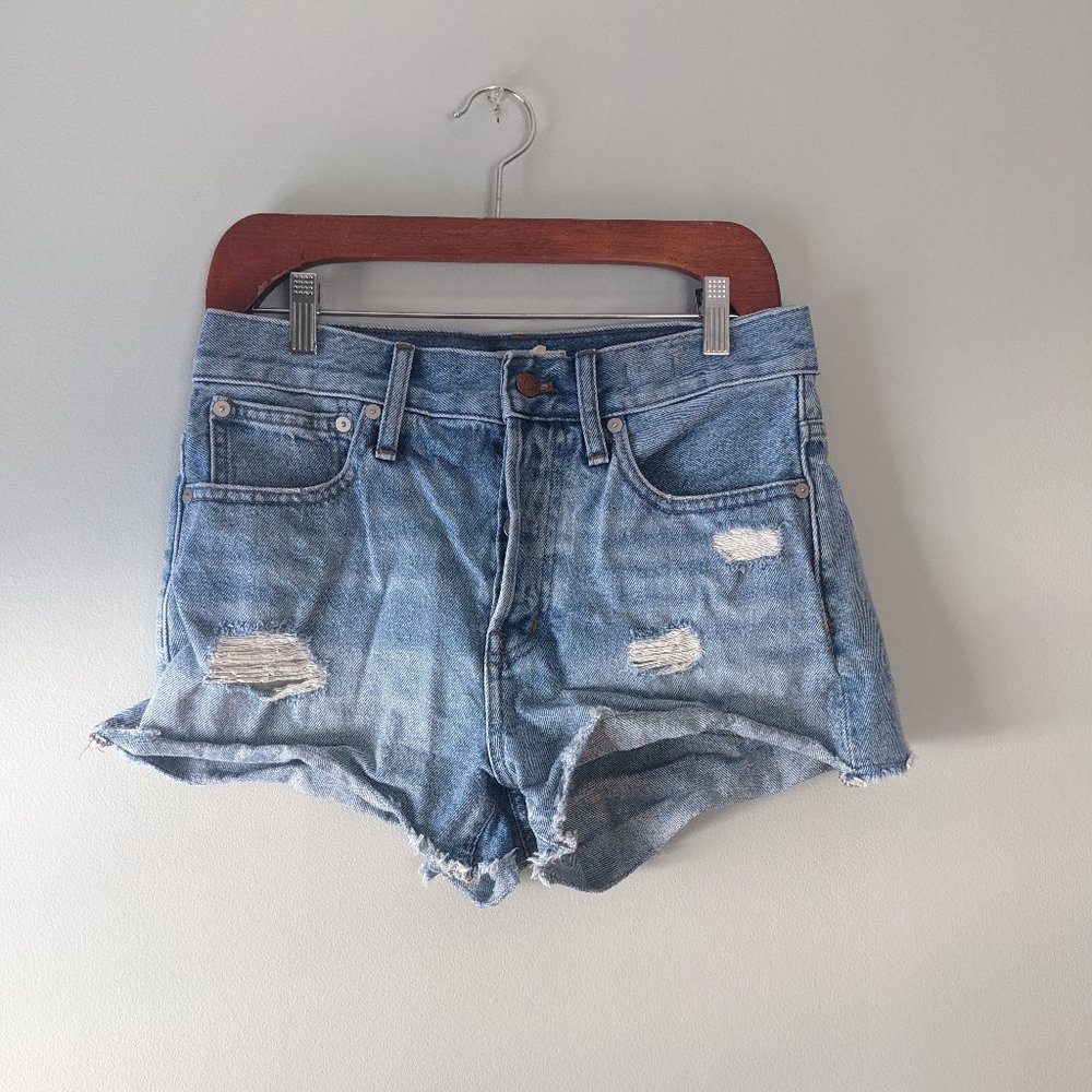 Madewell | Relaxed Denim Shorts in Foxglen Wash Distressed Size 25